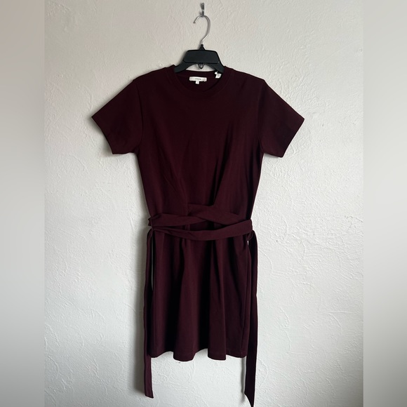 NWT Vince Tie Waist Short Sleeve Cotton Dress Size Small - Picture 2 of 12